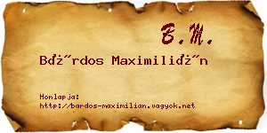 Bárdos Maximilián névjegykártya